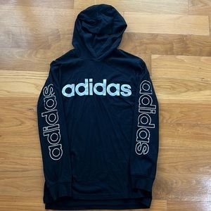 adidas Black Long Sleeve Kids Tee